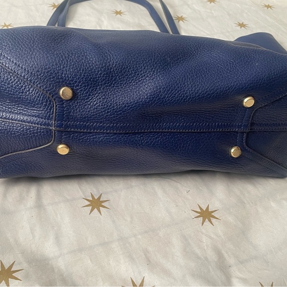 Large Annabel Ingall Blue Leather Tote Shoulder Bag Handbag - Picture 7 of 11